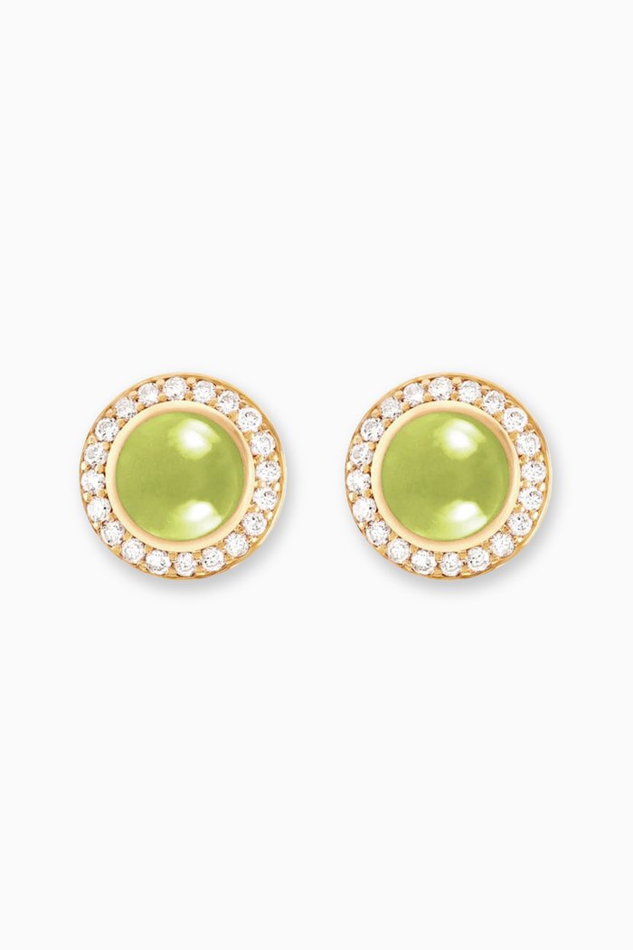 

Noor Diamond & Peridot Stud Earrings in 18kt Gold