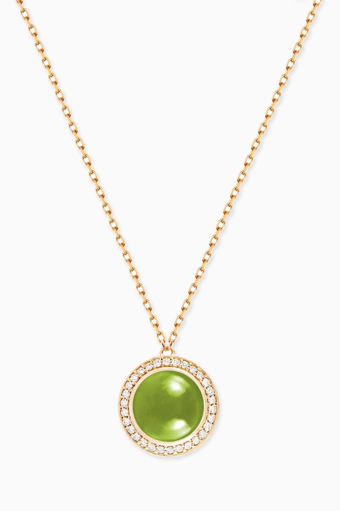 

Noor Diamond & Peridot Necklace in 18kt Gold