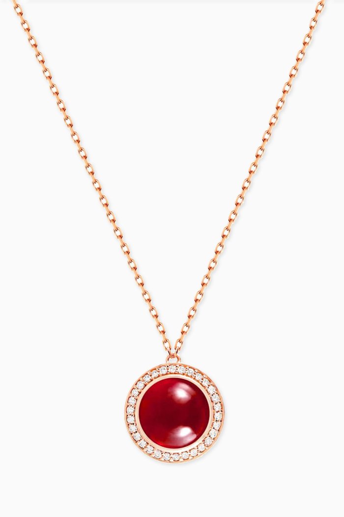 

Noor Diamond & Rhodolite Garnet Necklace in 18kt Rose Gold