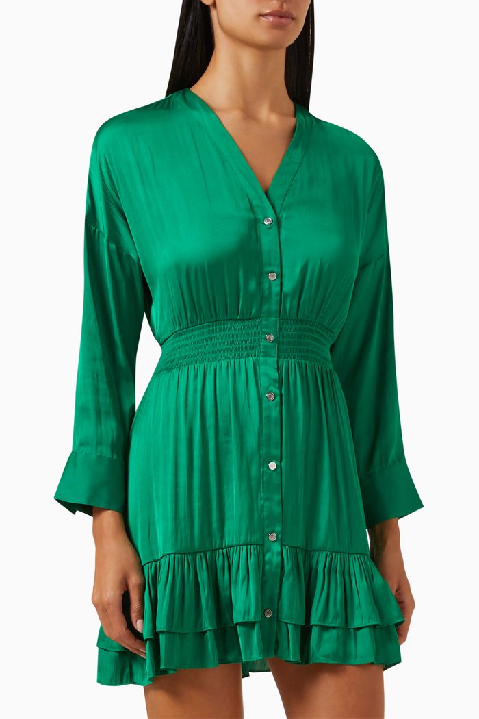

Rumia Mini Dress in Satin, Green
