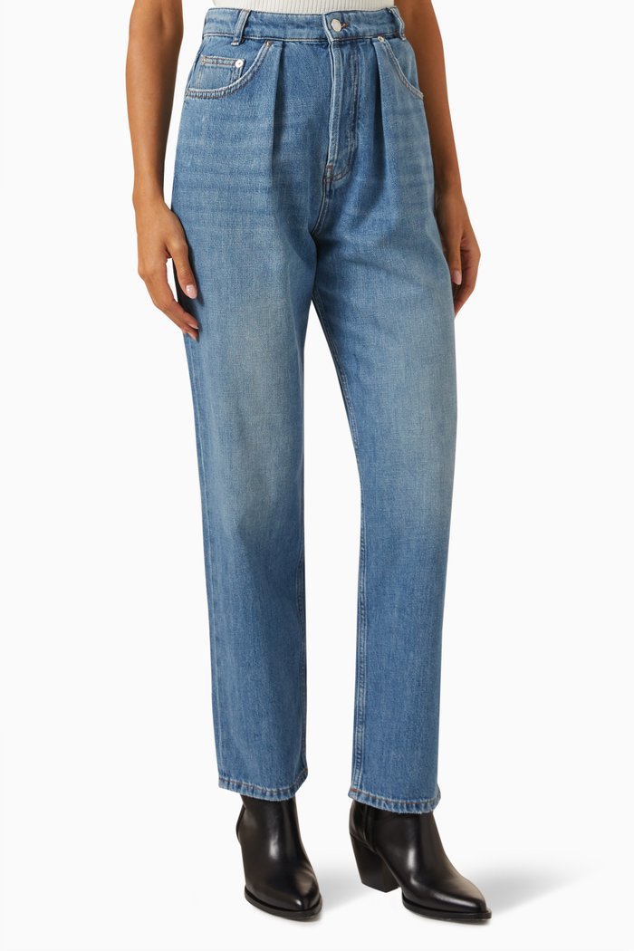 

Straight Wide-leg Jeans in Denim, Blue