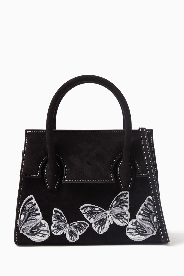 

Micro Daphne Handbag in Suede Leather, Black