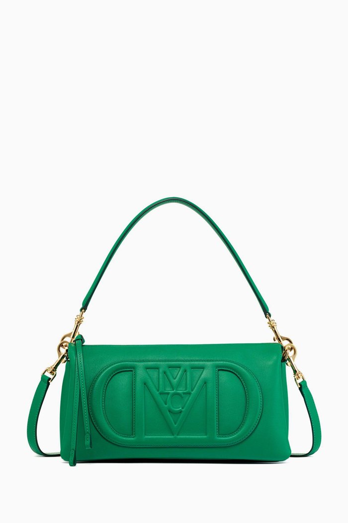 

Small Mode Travia Shoulder Bag in Spanish Calf Leather, Green