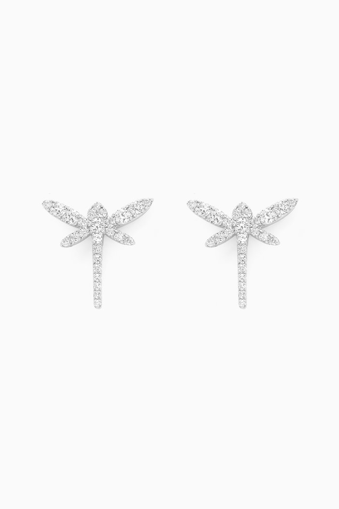 

Dragonfly Diamond Stud Earrings in 18kt White Gold