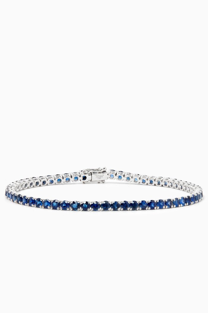 

Sapphire Tennis Bracelet in 18kt White Gold, Blue