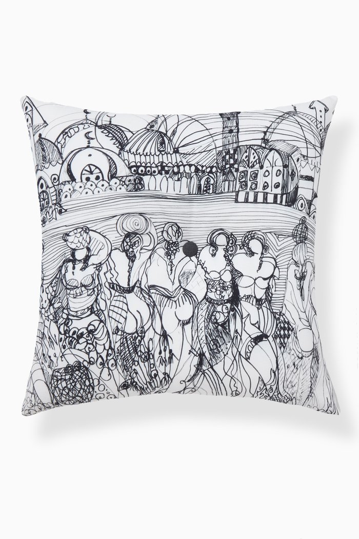 Village Cushion, 45 x45cm, Multicolour