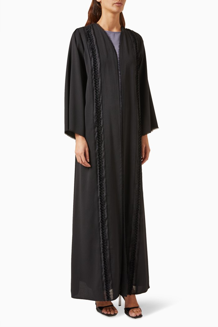 

3-piece Sequin Abaya Set, Black