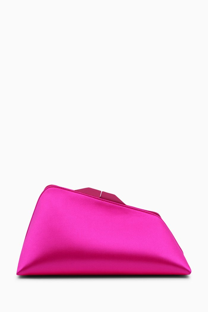 8.30pm Oversized Clutch in Satin, Pink