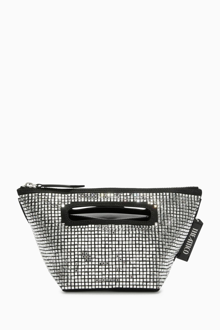 Via Dei Giardini 15 Tote Bag in Satin, Black