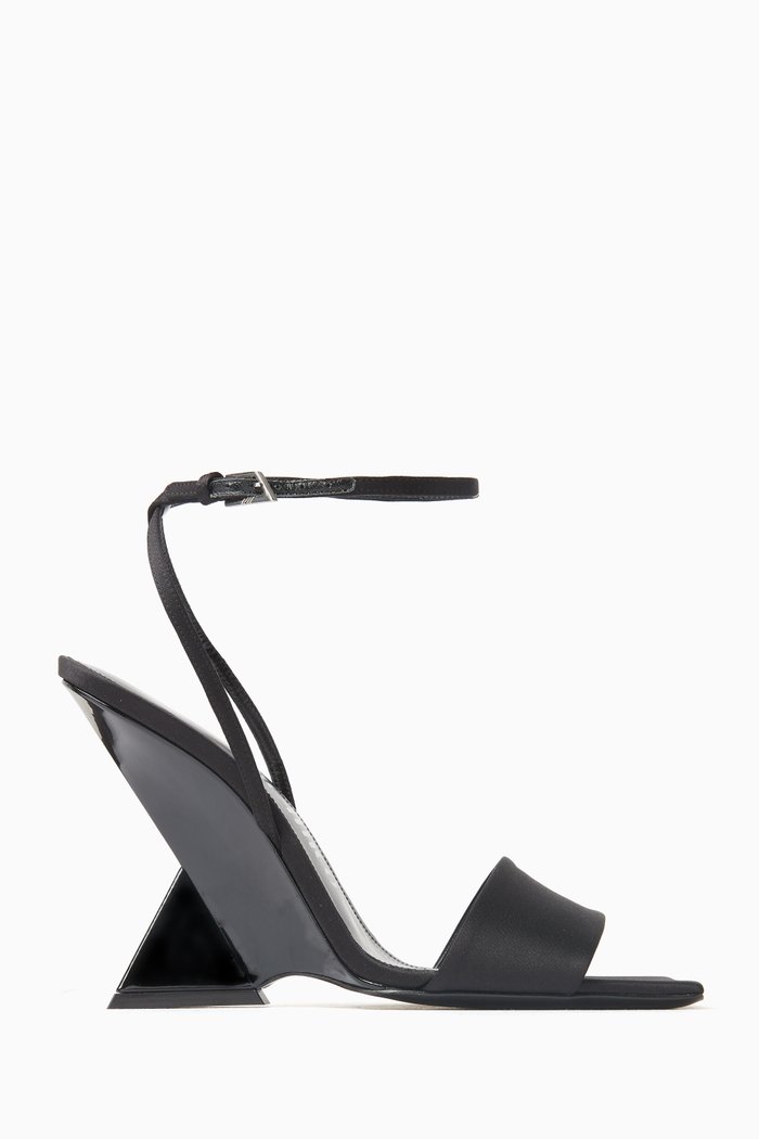 

Cheope 105 Wedge Sandals in Satin, Black