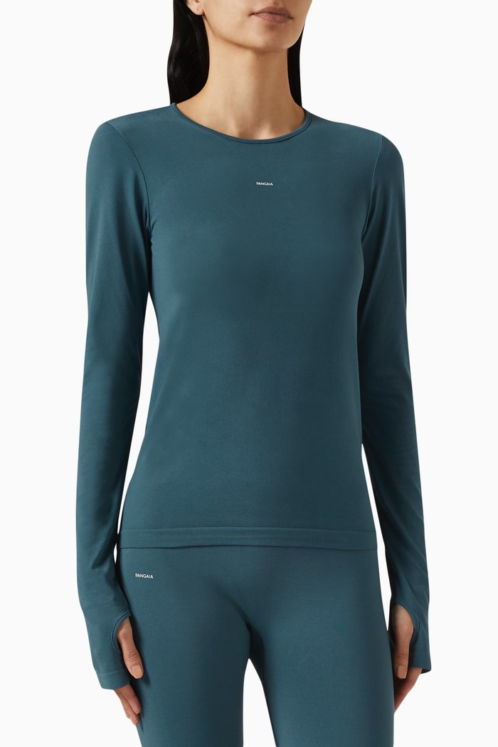 

Motion Low-impact Long-sleeve Top in Biobased Polyester, Blue