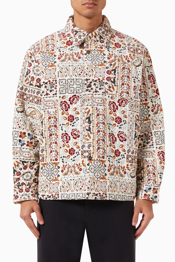 

Paisley Brixton Puffed Shirt Jacket in Corduroy, Multicolour