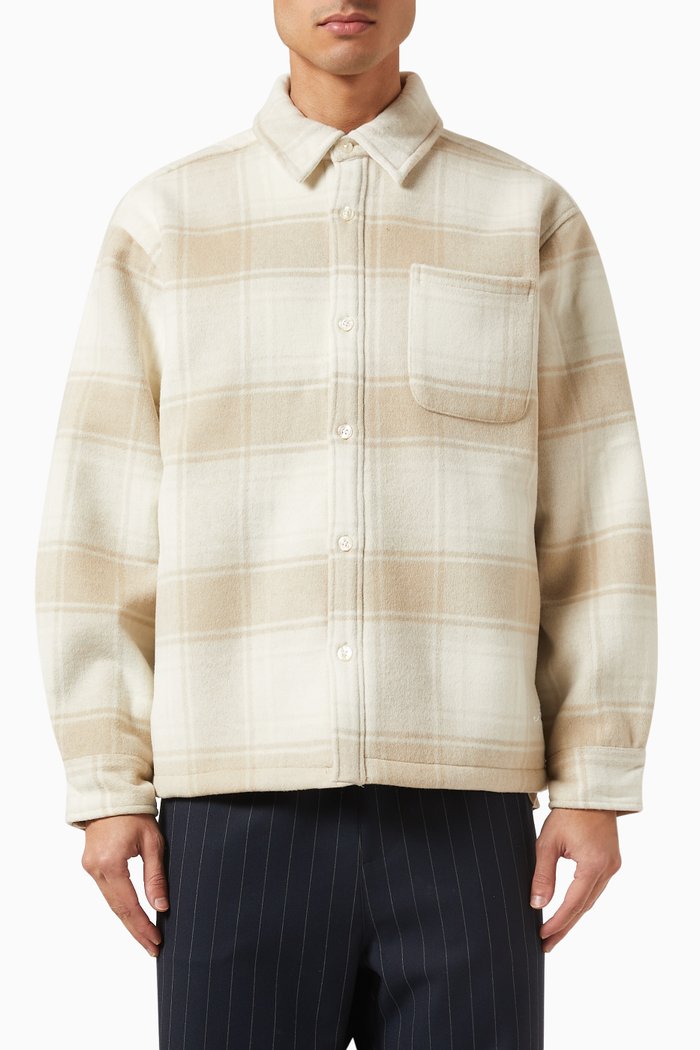 

Ginza Shirt in Wool, Neutral