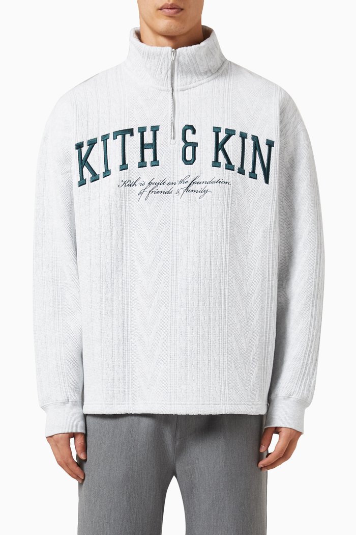 

Osborn Quarter Zip Sweatshirt in Cotton, Grey