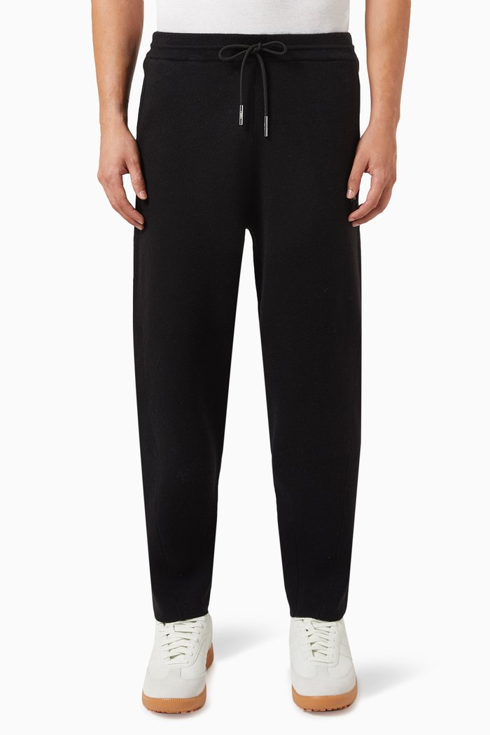 

Knit Hudson Sweatpants in Viscose-blend, Black