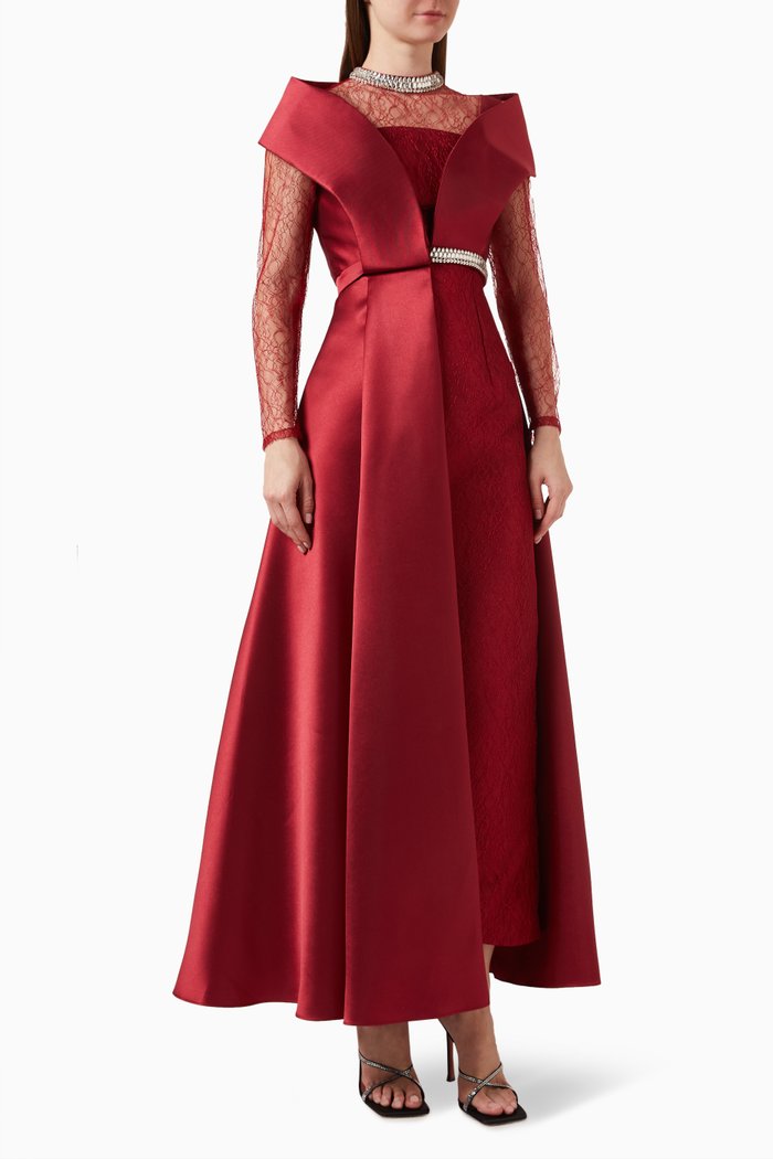 

Lana Dress in Satin, Red