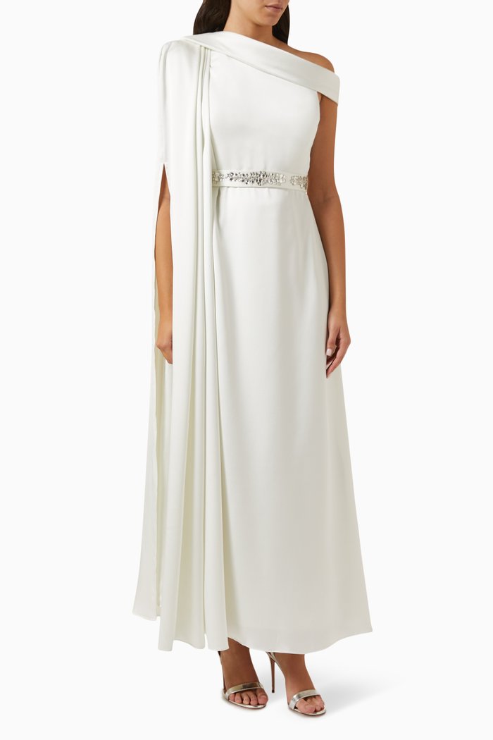 

Skye Dress in Satin, Neutral
