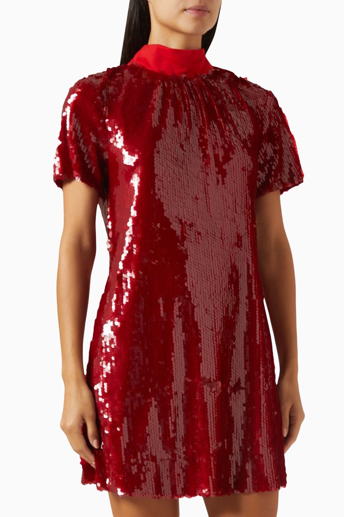 

Ilana Mini Dress in Sequin, Red