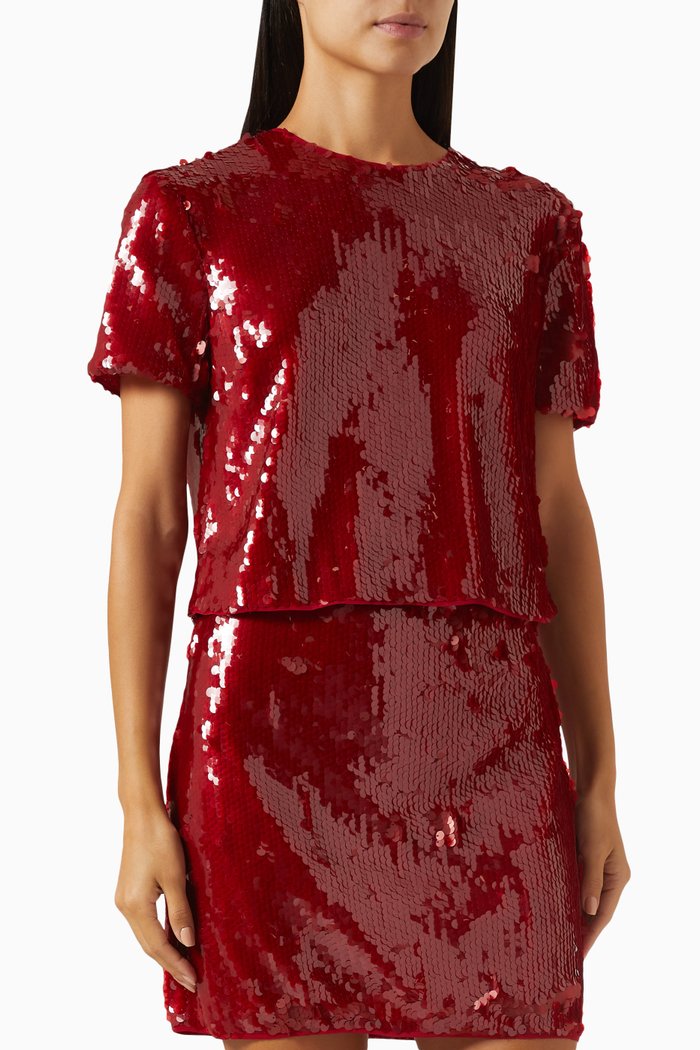 

Quincy Embellished Top, Red
