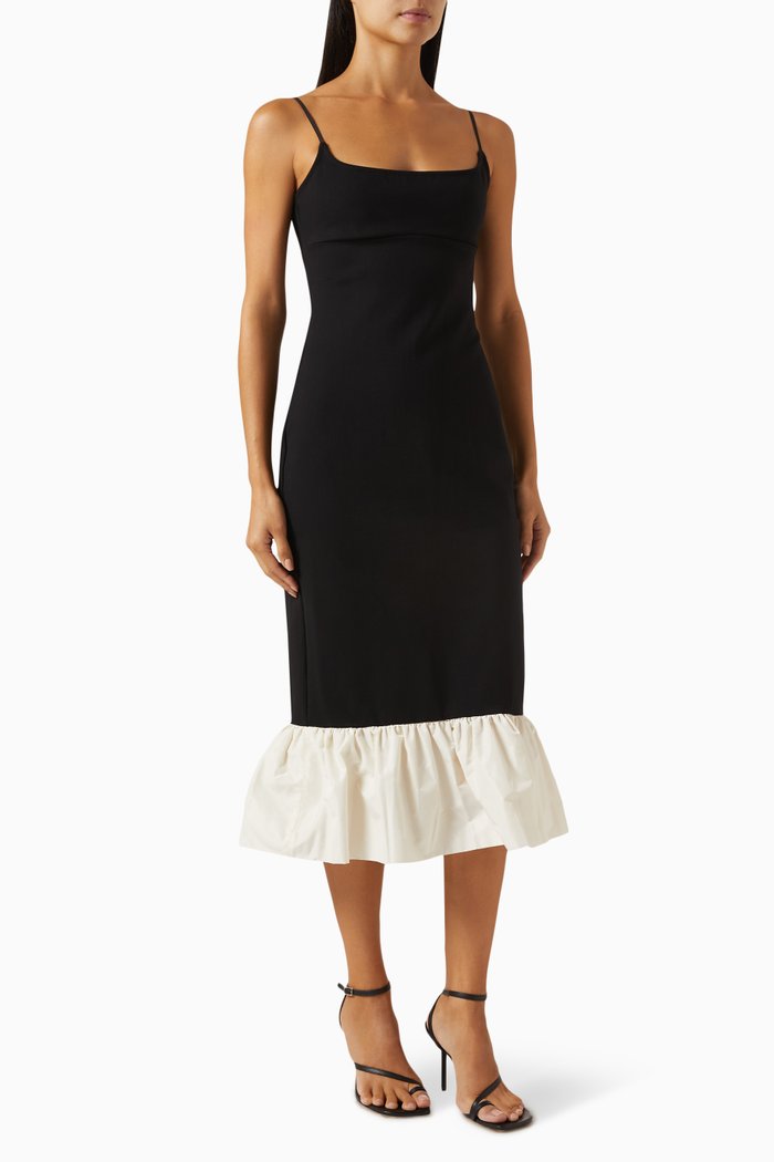 

Faridah Midi Dress in Ponte Fabric, Black