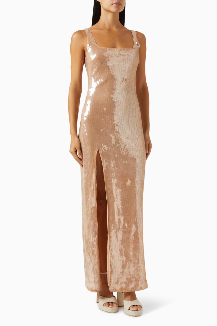 

Le Sable Maxi Dress in Sequin, Neutral