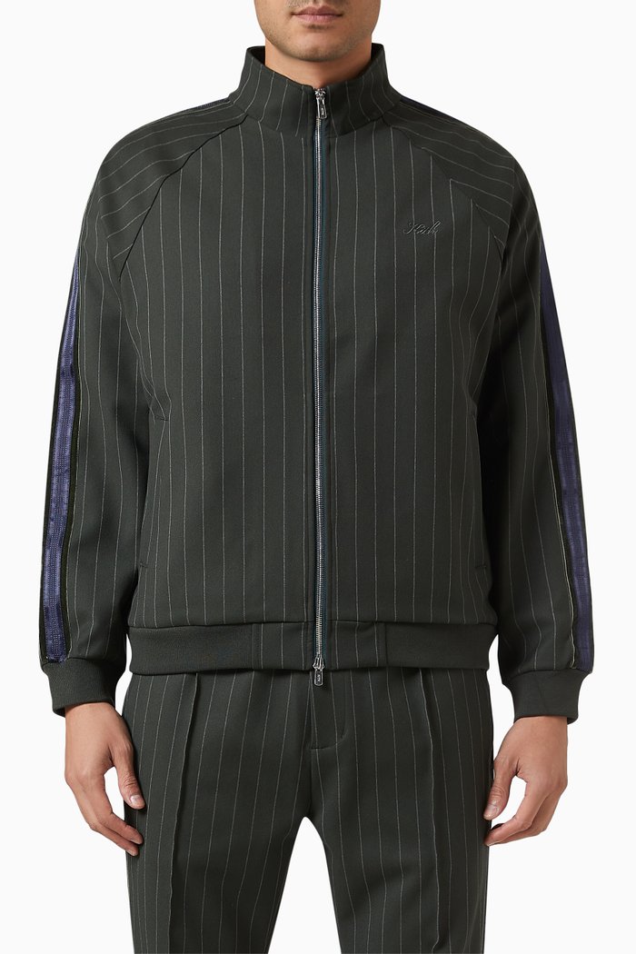 Clifton Track Jacket in. Stretch Double-weave Fabric, Green