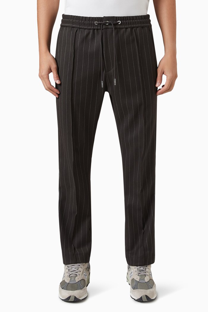 

Mercer Pinstripe Track Pants in Stretch Double-weave Fabric, Multicolour