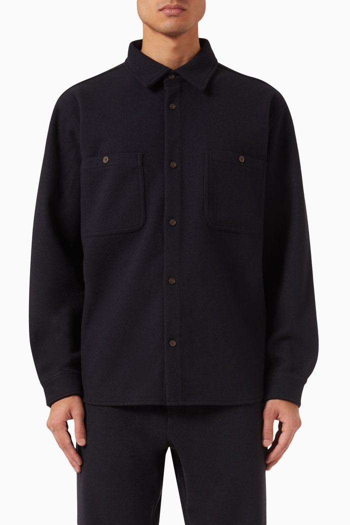 

Apollo Shirt in Felted Jersey, Blue