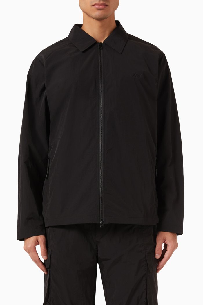 

Coaches Jacket in Wrinkle Nylon, Black