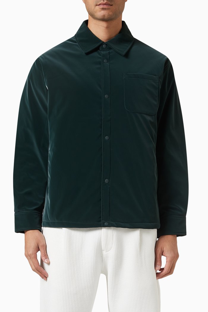 

Brixton Puffed Shirt Jacket in Tech Fabric, Green