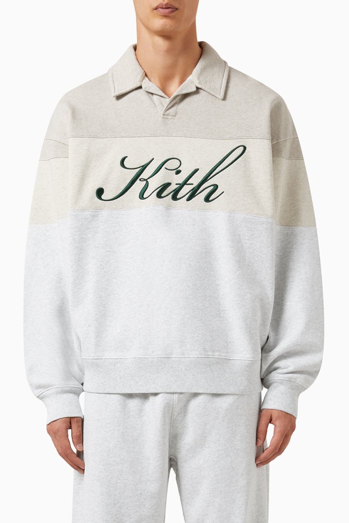 

Nelson Collared Sweatshirt in Cotton Fleece, Grey