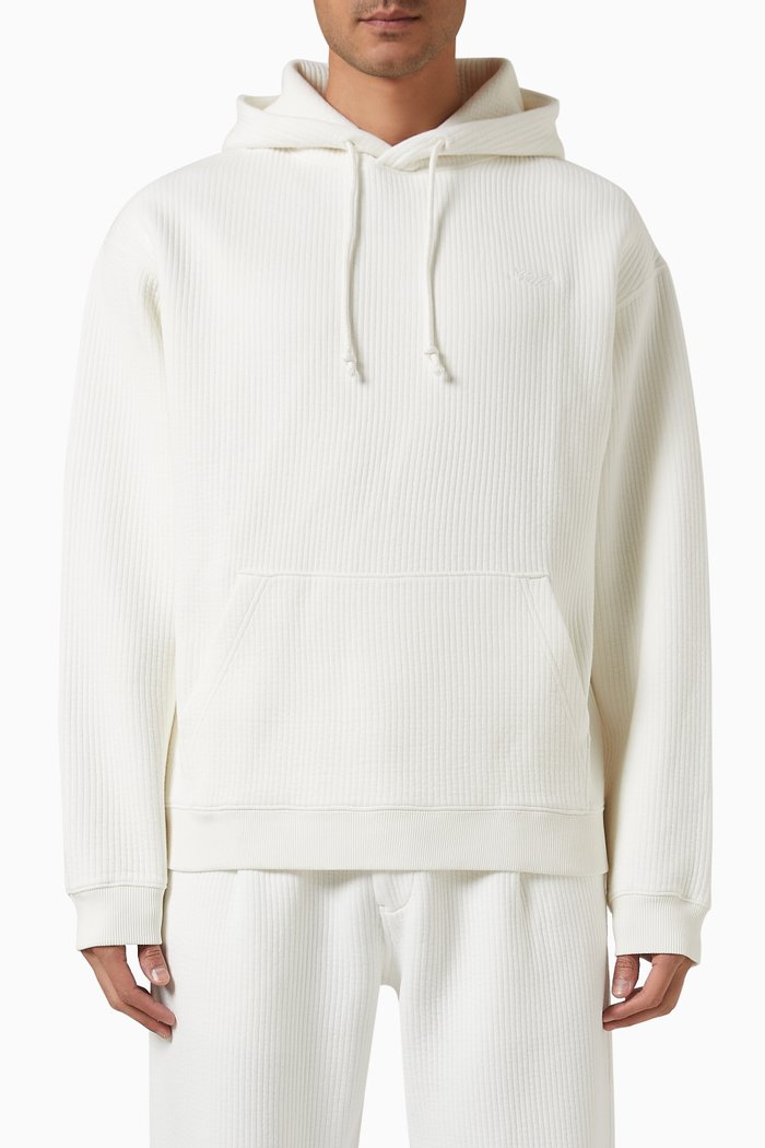 

Striped Williams III Hoodie in Cotton-blend Interlock, Neutral