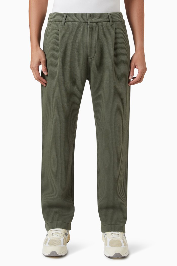 

Striped Garrison Pants in Cotton-blend Interlock, Green
