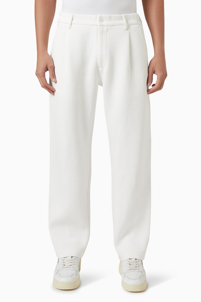 

Striped Garrison Pants in Cotton-blend Interlock, Neutral