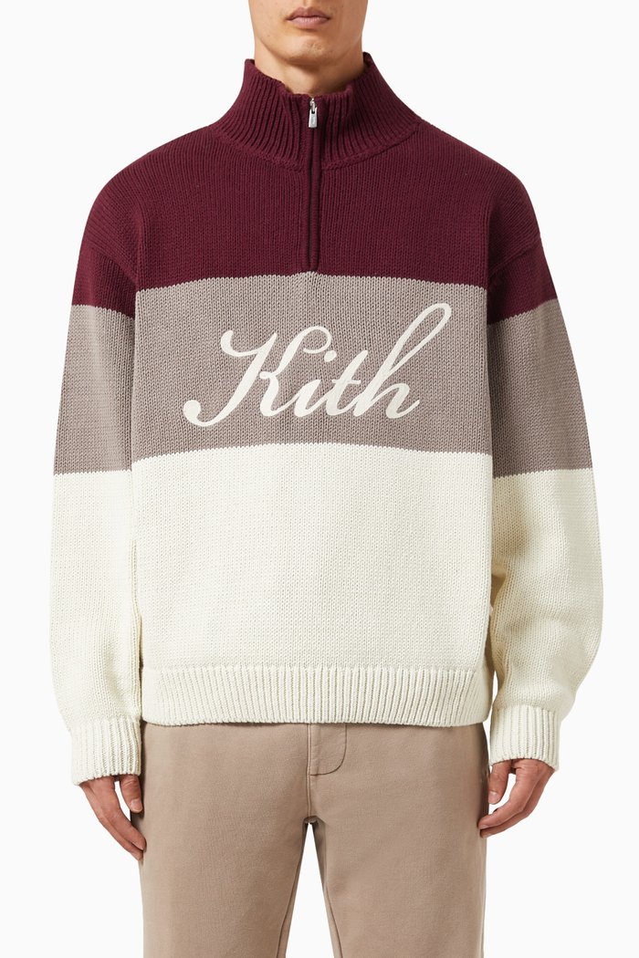 

Wyona Quarter Zip Sweatshirt in Cotton, Multicolour