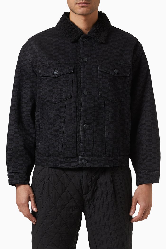 

Monogram Sherpa-lined Centre Jacket in Denim, Black