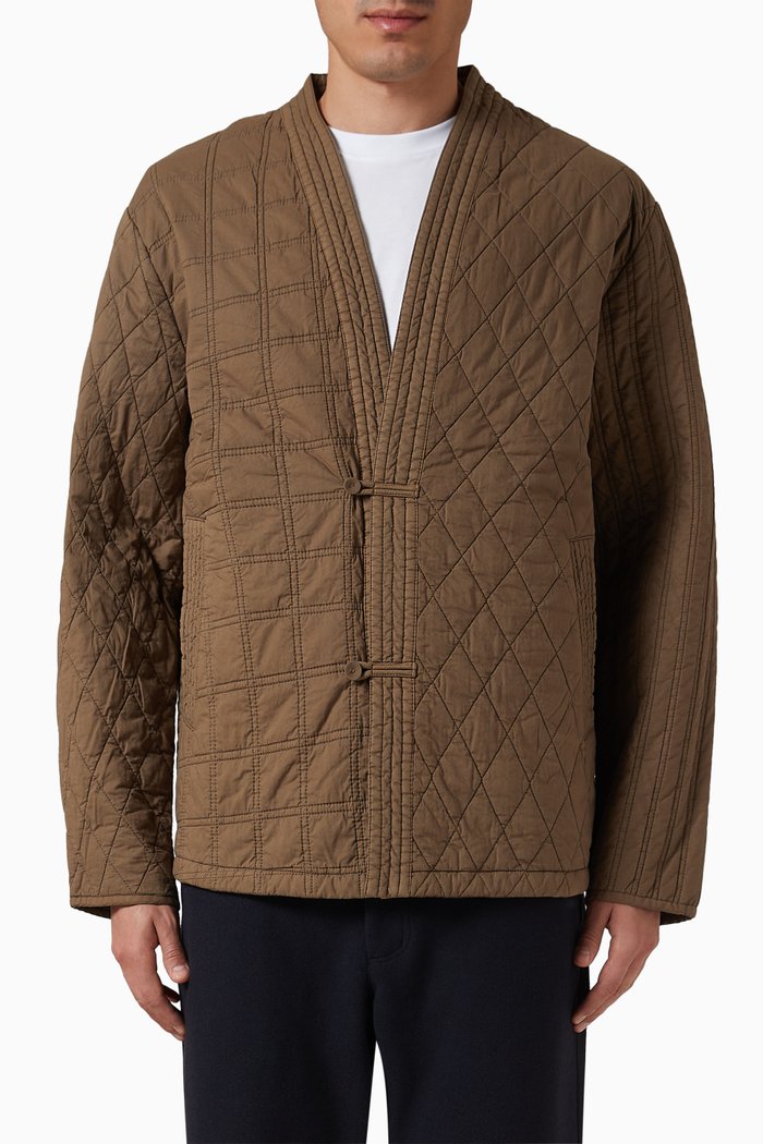

Abbott Quilted Gi Jacket in Cotton-voile, Grey