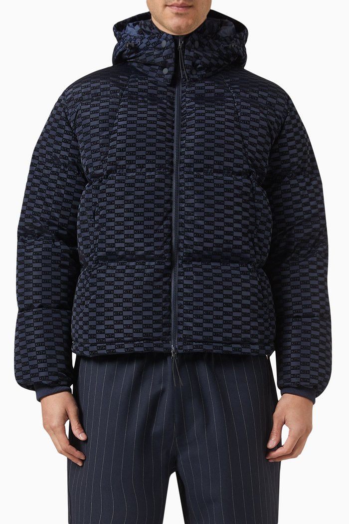 

Monogram Midi Puffer Jacket, Blue