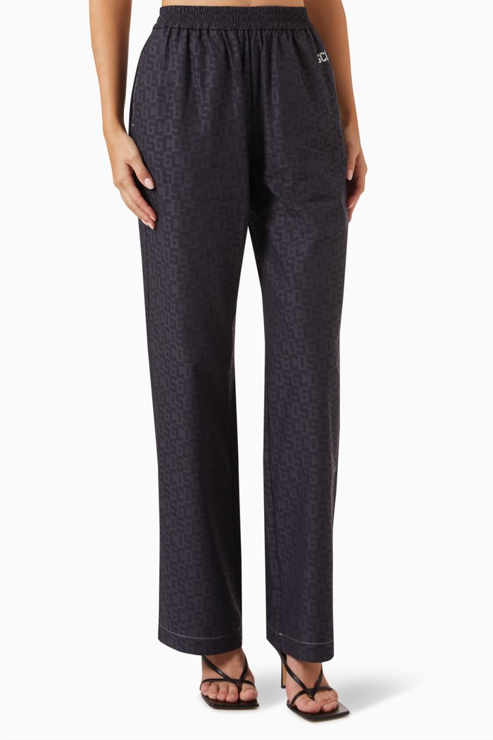 

Monogram Relaxed Trousers in Cotton, Black