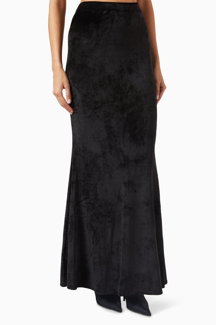 

Maxi Skirt in Velvet, Black