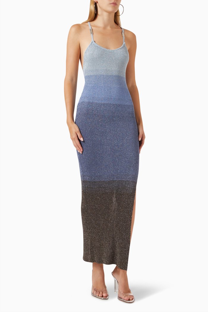 

Lurex Degrade Maxi Dress in Knit, Multicolour