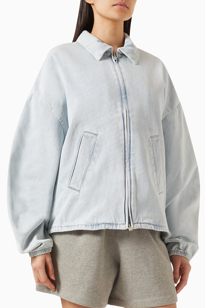 

Shell Bomber Jacket in Denim, Blue
