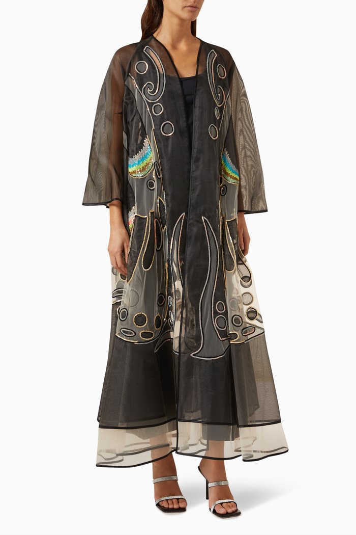 

Sequin-embellished Abaya, Black