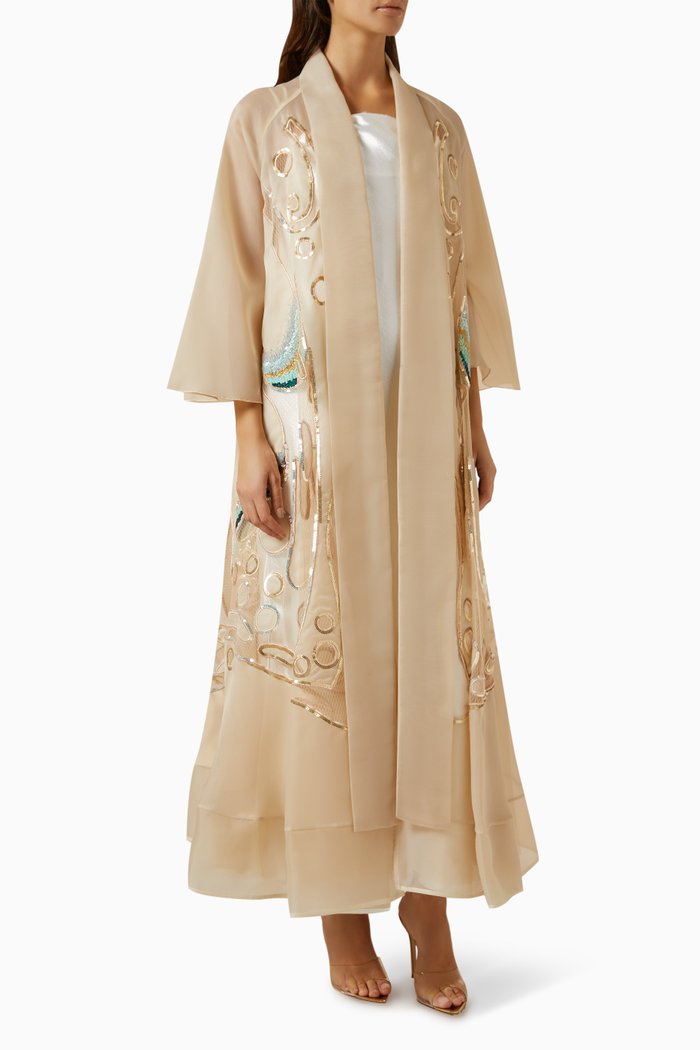 

Sequin-embellished Abaya, Neutral