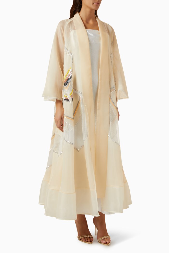

Sequin-embellished Abaya, Yellow