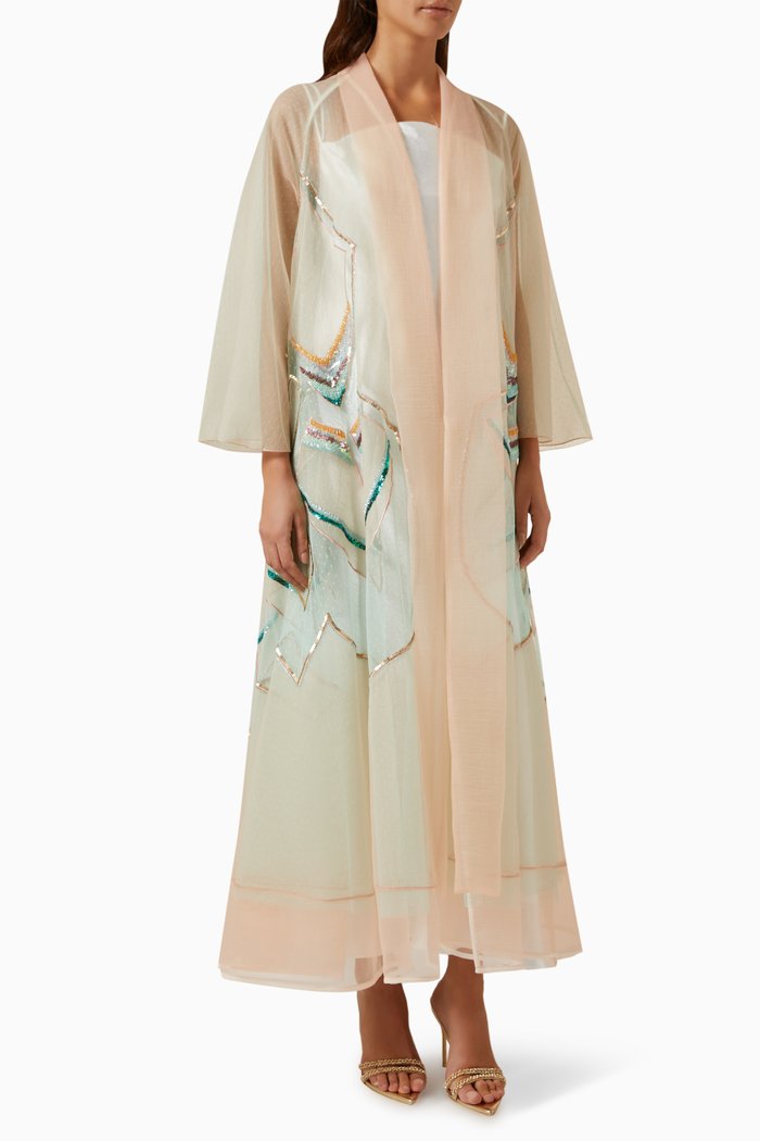 

Sequin-embellished Abaya, Orange
