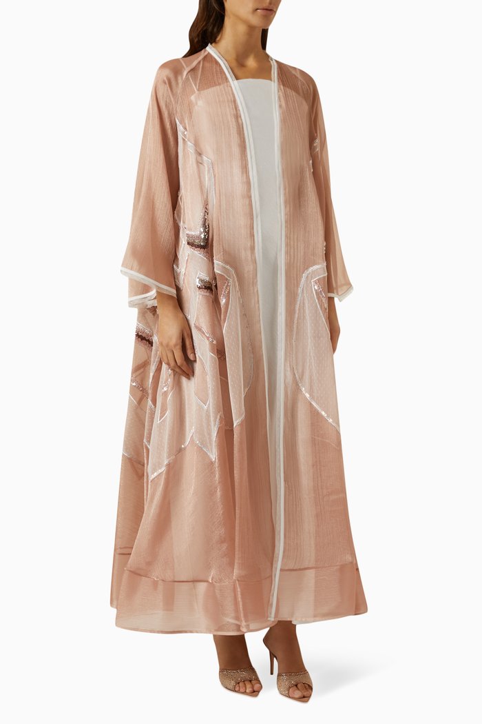 

Sequin-embellished Abaya, Pink