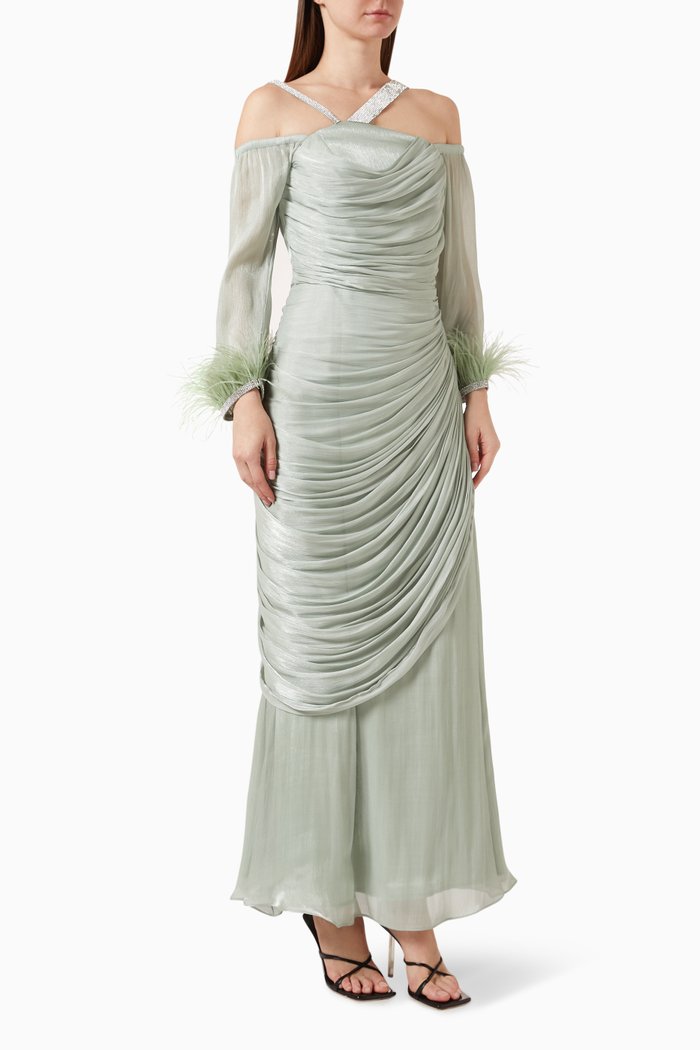 

Off-shoulder Gown, Green