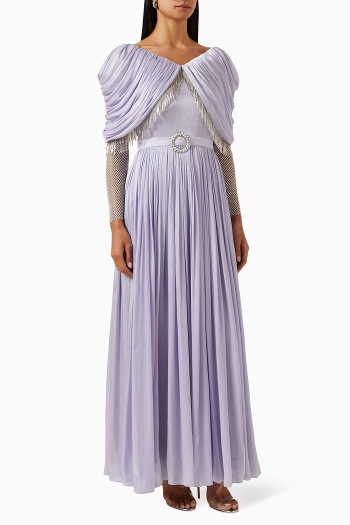 

Pleated Gown, Purple