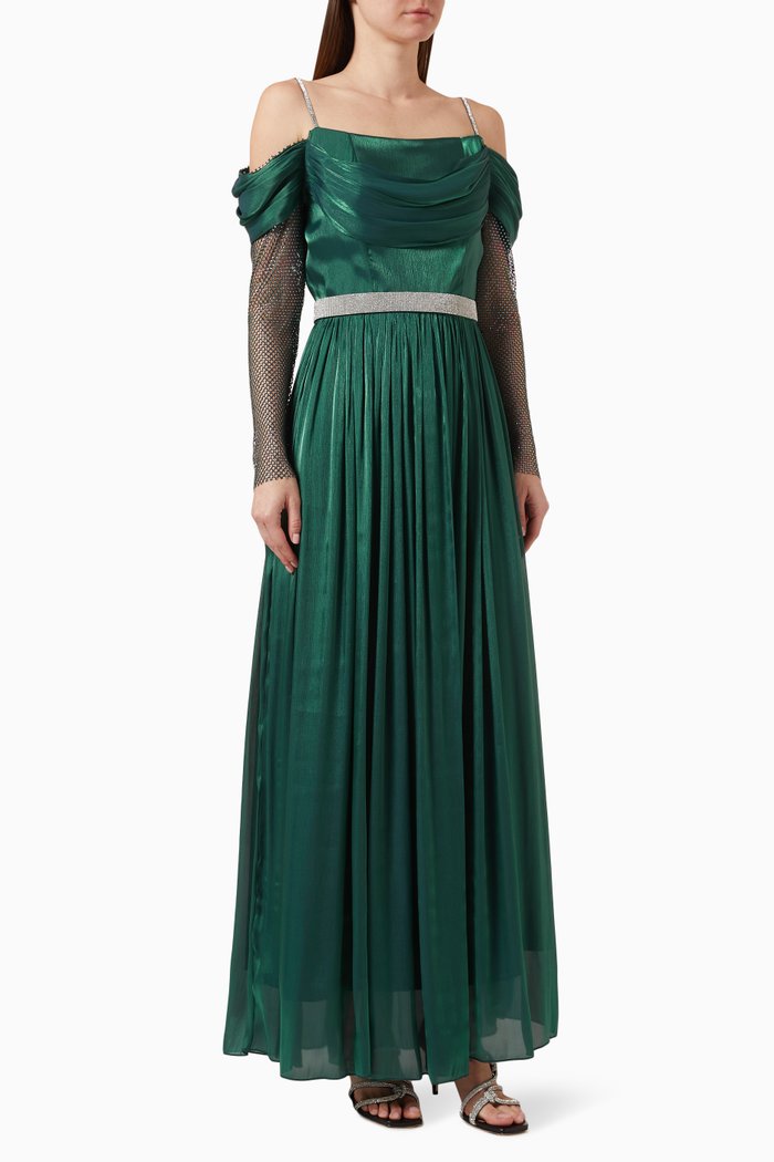 

Off-shoulder Gown, Green